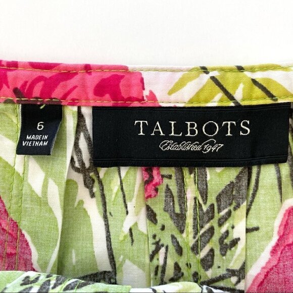 Talbots cotton pleated full skirt in a floral print, cotton - Picture 7 of 10